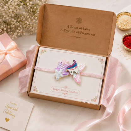 Cute Mermaid Starfish Kids Rakhi with Roli Chawal