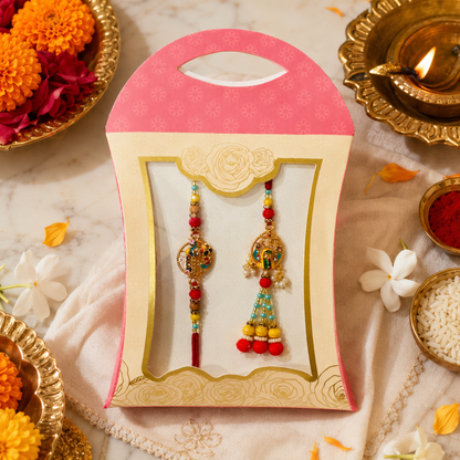 Colorful Designer Rakhi & Lumba Bracelet Combo for Raksha Bandhan