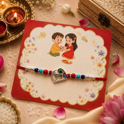 Premium Designer Peacock Rakhi with Roli Chawal
