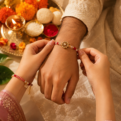 Premium Rakhi & Matching Bracelet Combo for Raksha Bandhan