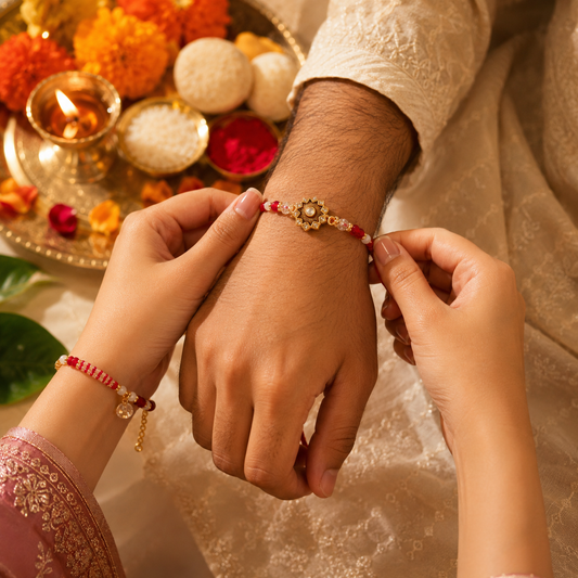 Premium Rakhi & Matching Bracelet Combo for Raksha Bandhan