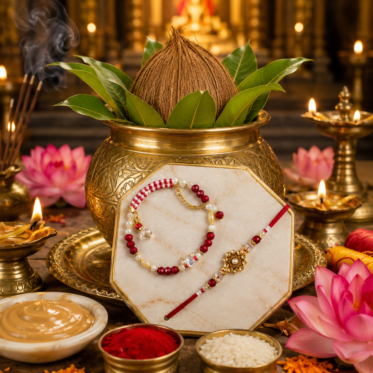 Premium Rakhi & Matching Bracelet Combo for Raksha Bandhan