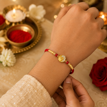Premium Peacock Rakhi Gift Box with Roli & Chawal