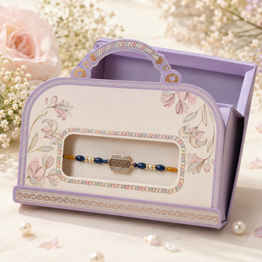 BRO Charm Blue Beaded Premium Rakhi for Brother